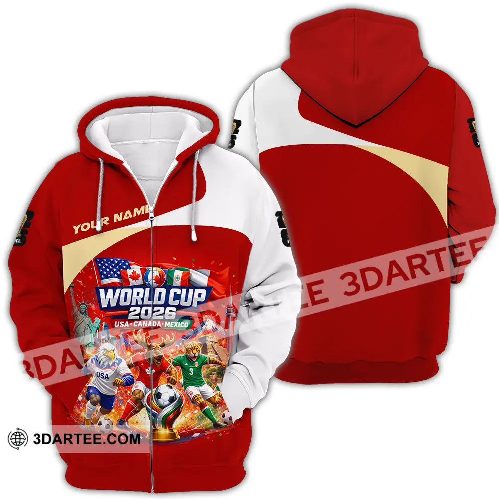 Unisex Shirt - Custom FIFA World Cup 2026 3D Shirt Zipper Hoodie / S T-shirt