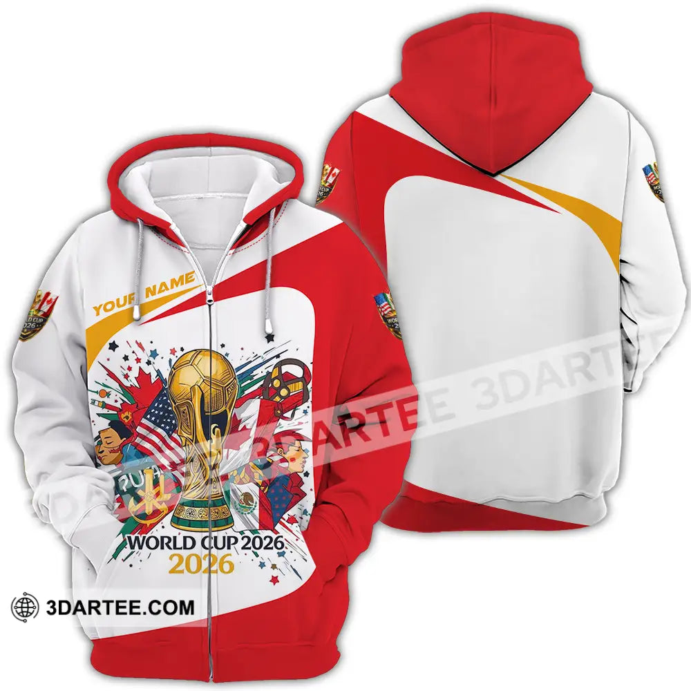Unisex Shirt - Custom FIFA World Cup 2026 3D Shirt Zipper Hoodie / S T-shirt