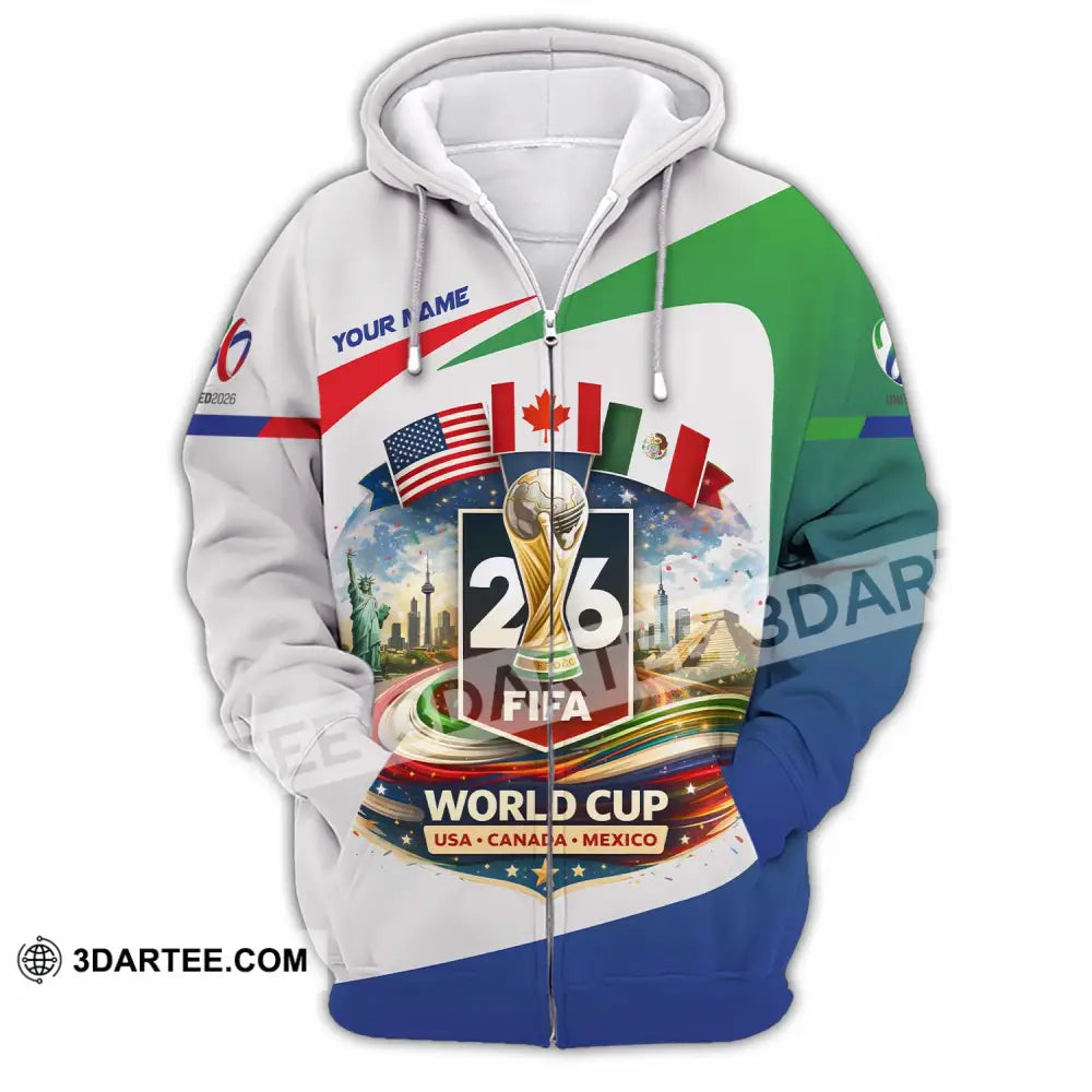 Unisex Shirt - Custom Fifa World Cup 2026 3D Shirt Zipper Hoodie / S T-shirt