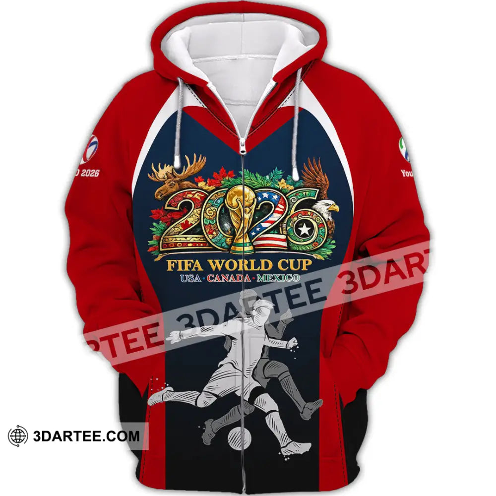 Unisex Shirt - Custom Fifa World Cup 2026 3D Shirt - Zipper Hoodie / S - T-shirt