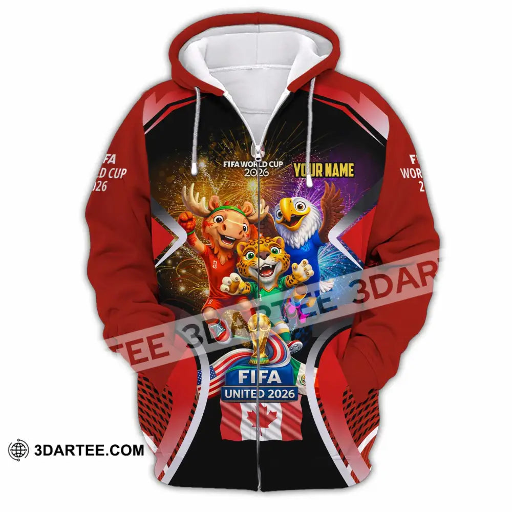 Unisex Shirt - Custom Fifa World Cup 2026 3D Shirt - Zipper Hoodie / S - T-shirt