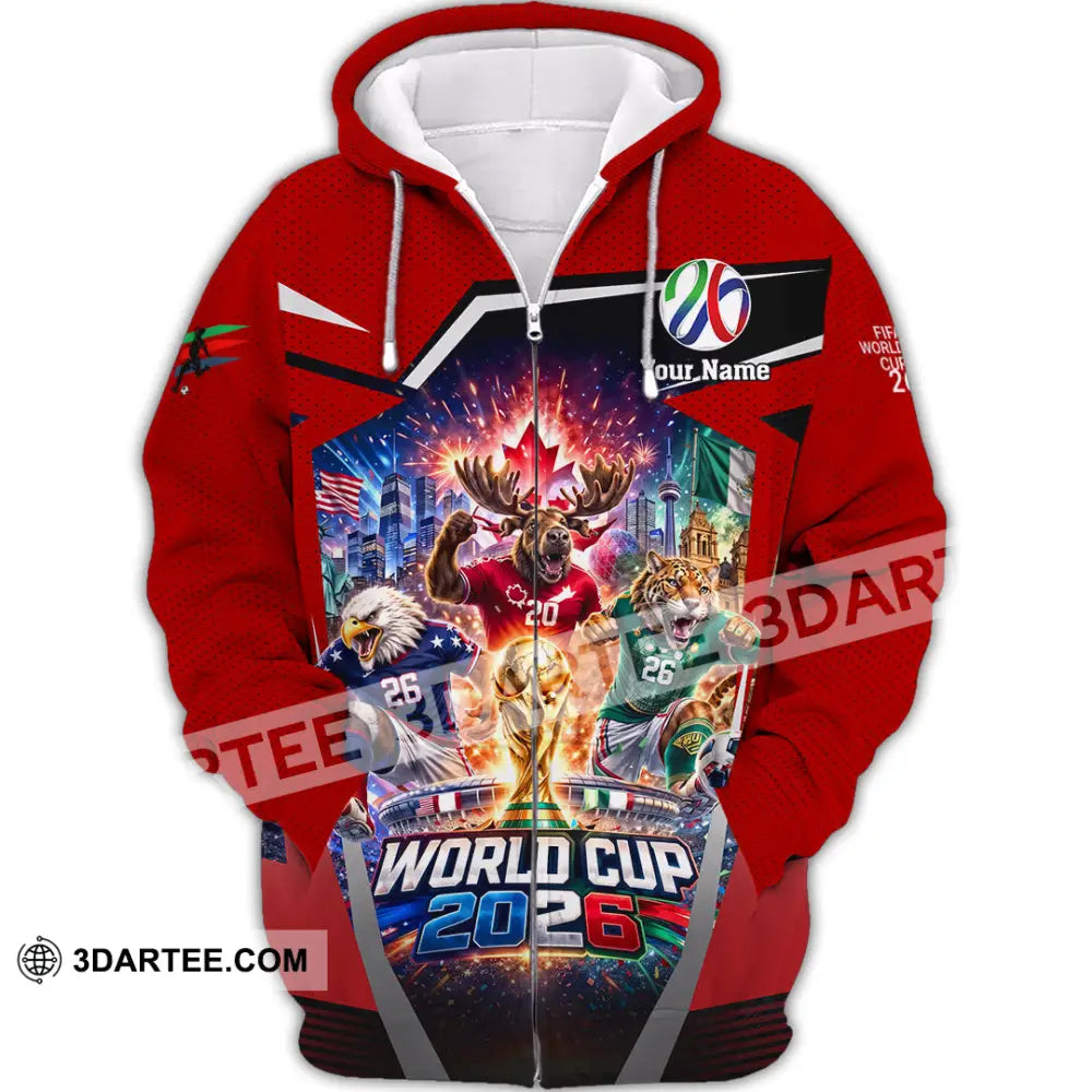 Unisex Shirt - Custom Fifa World Cup 2026 3D Shirt - Zipper Hoodie / S - T-shirt