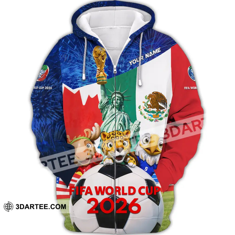 Unisex Shirt - Custom FIFA World Cup 2026 3D Shirt Zipper Hoodie / S T-shirt