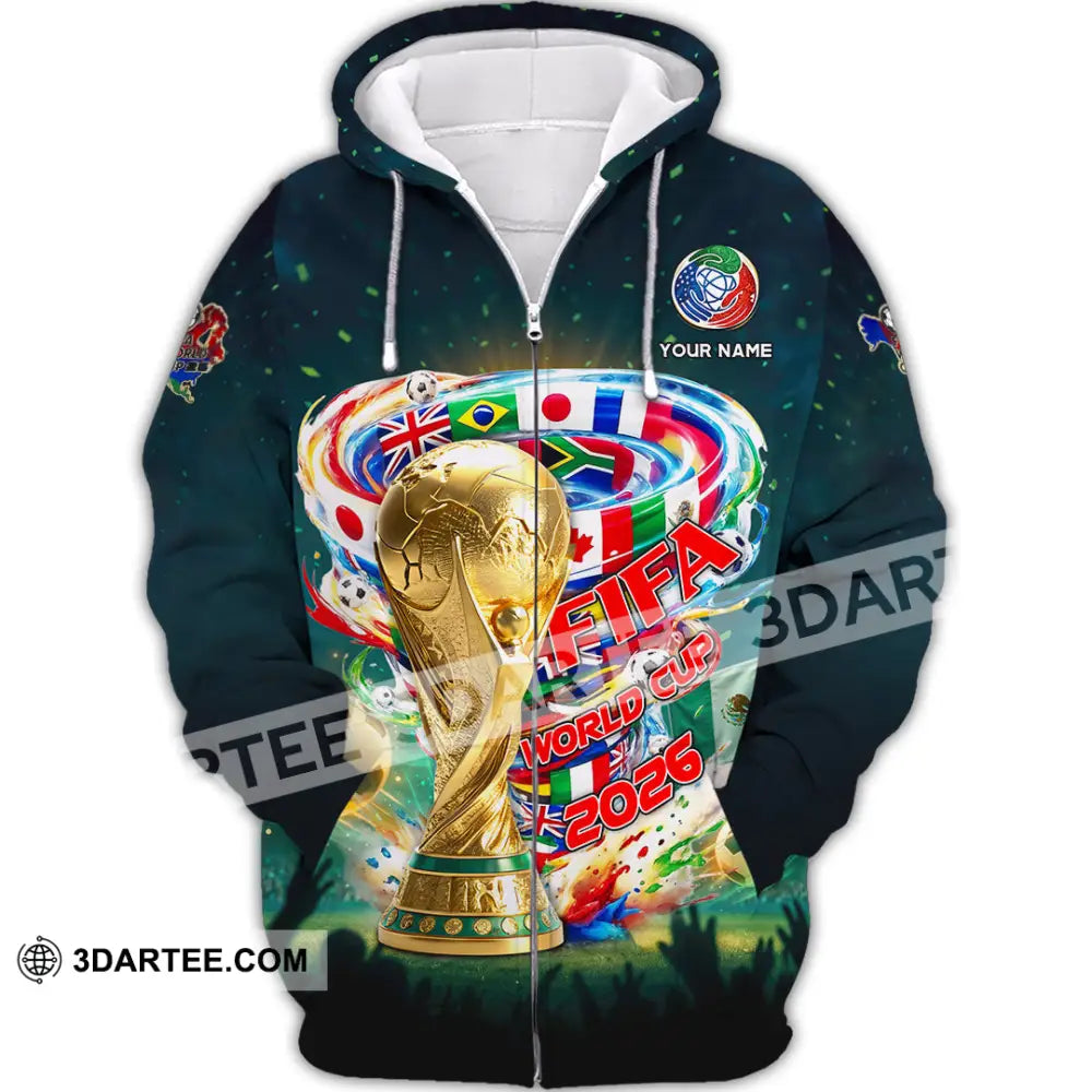 Unisex Shirt - Custom FIFA World Cup 2026 3D Shirt Zipper Hoodie / S T-shirt