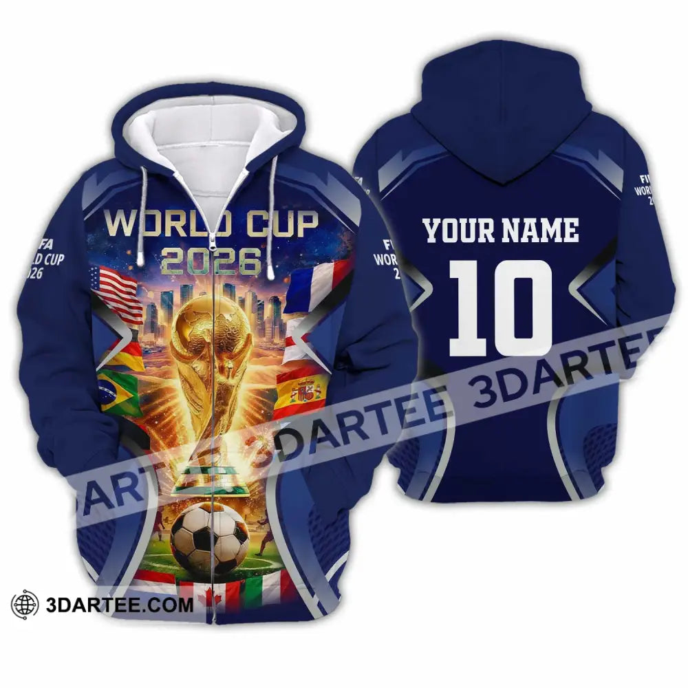 Unisex Shirt - Custom FIFA World Cup 2026 3D Shirt Zipper Hoodie / S T-shirt