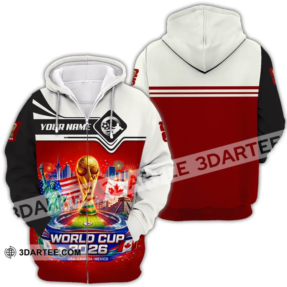 Unisex Shirt - Custom FIFA World Cup 2026 3D Shirt Zipper Hoodie / S T-shirt