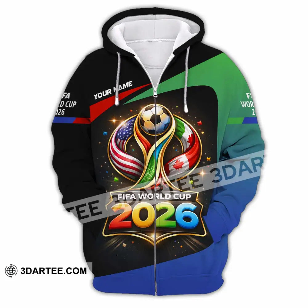 Unisex Shirt - Custom Fifa World Cup 2026 3D Shirt - Zipper Hoodie / S - T-shirt