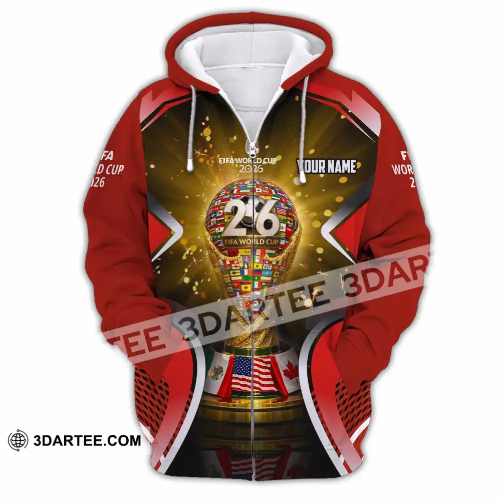 Unisex Shirt - Custom Fifa World Cup 2026 3D Shirt - Zipper Hoodie / S - T-shirt