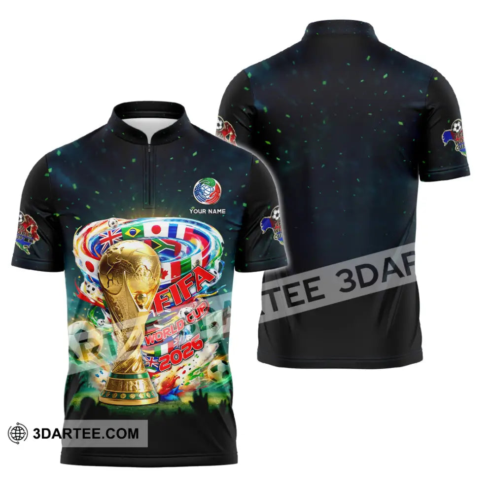 Unisex Shirt - Custom FIFA World Cup 2026 3D Shirt Zipper Polo Shirt / S T-shirt