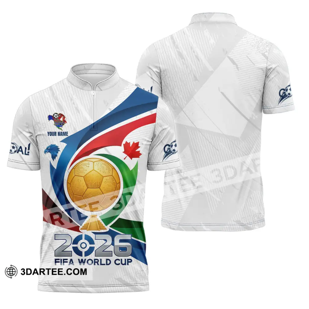 Unisex Shirt - Custom FIFA World Cup 2026 3D Shirt Zipper Polo Shirt / S T-shirt