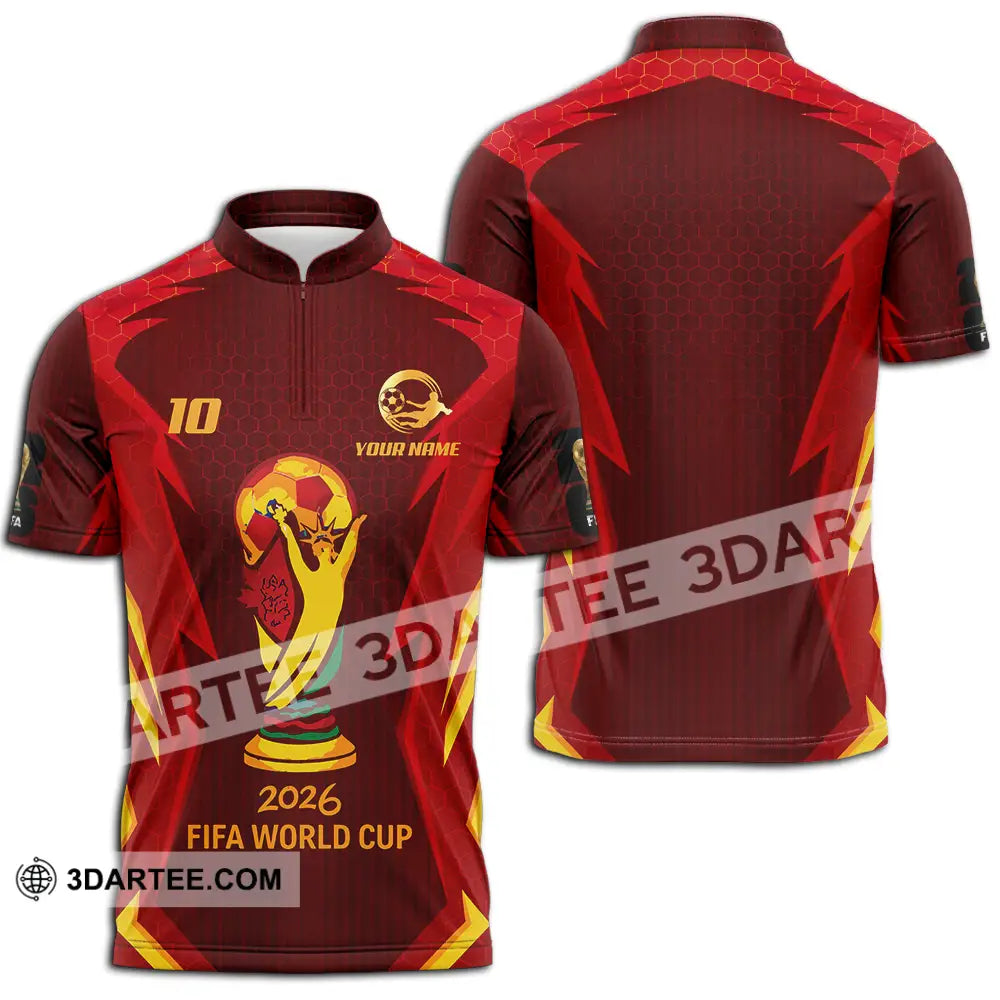 Unisex Shirt - Custom FIFA World Cup 2026 3D Shirt Zipper Polo Shirt / S T-shirt