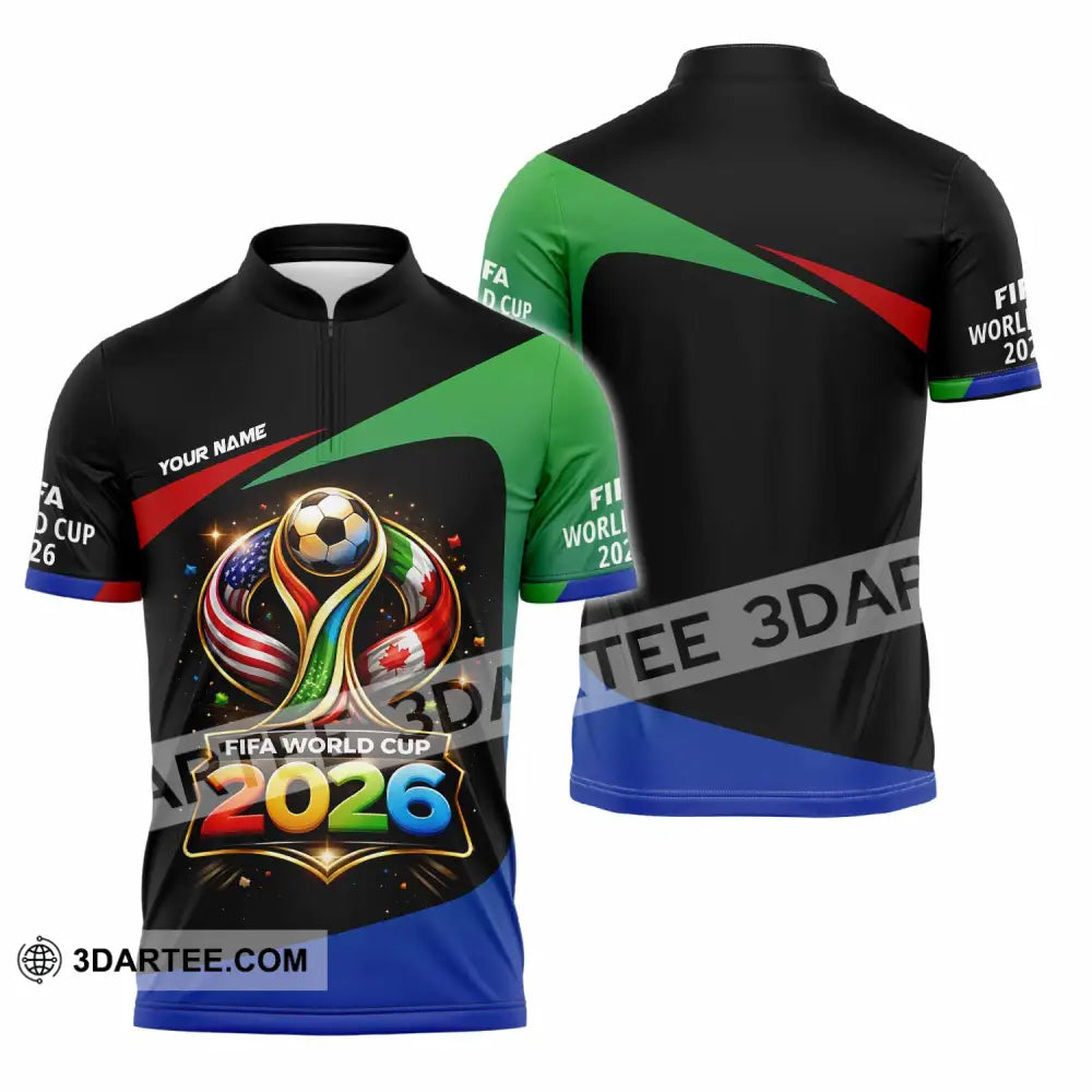 Unisex Shirt - Custom Fifa World Cup 2026 3D Shirt - Zipper Polo Shirt / S - T-shirt