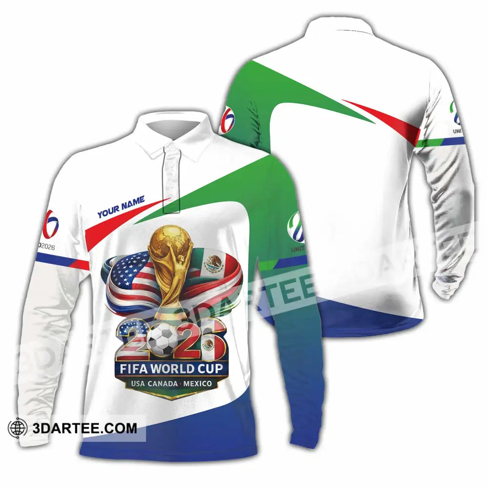 Unisex Shirt - Custom Fifa World Cup 2026 3D Shirt Long Sleeve Polo / S T-shirt