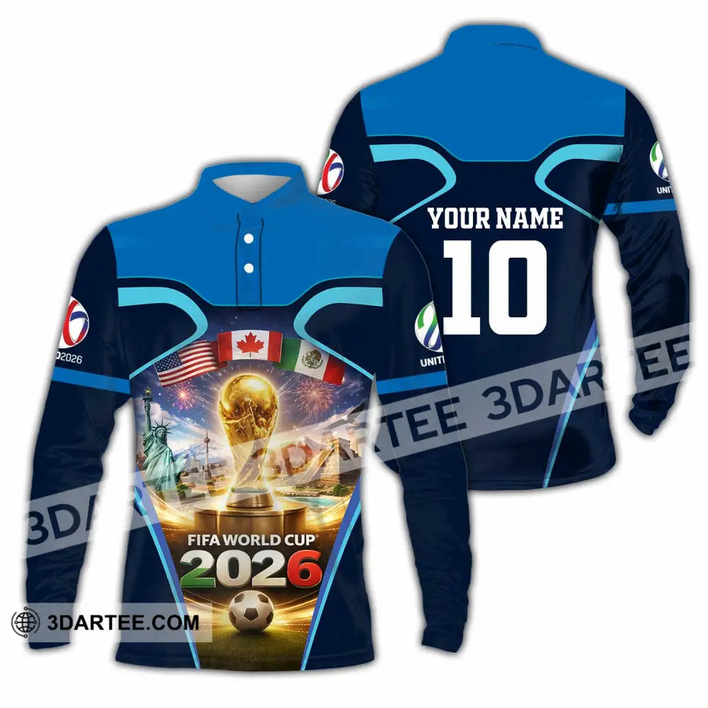 Unisex Shirt - Custom Fifa World Cup 2026 3D Shirt Long Sleeve Polo / S T-shirt