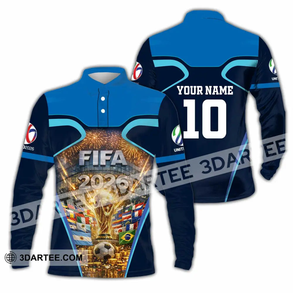 Unisex Shirt - Custom Fifa World Cup 2026 3D Shirt Long Sleeve Polo / S T-shirt