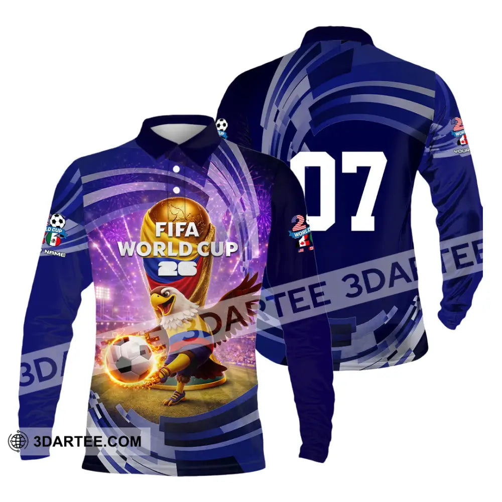 Unisex Shirt - Custom Fifa World Cup 2026 3D Shirt Long Sleeve Polo / S T-shirt