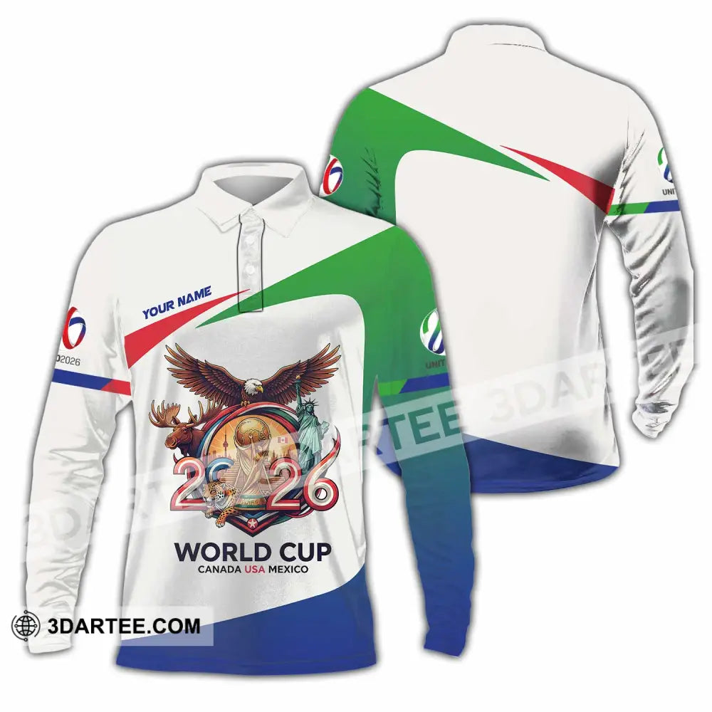 Unisex Shirt - Custom Fifa World Cup 2026 3D Shirt Long Sleeve Polo / S T-shirt