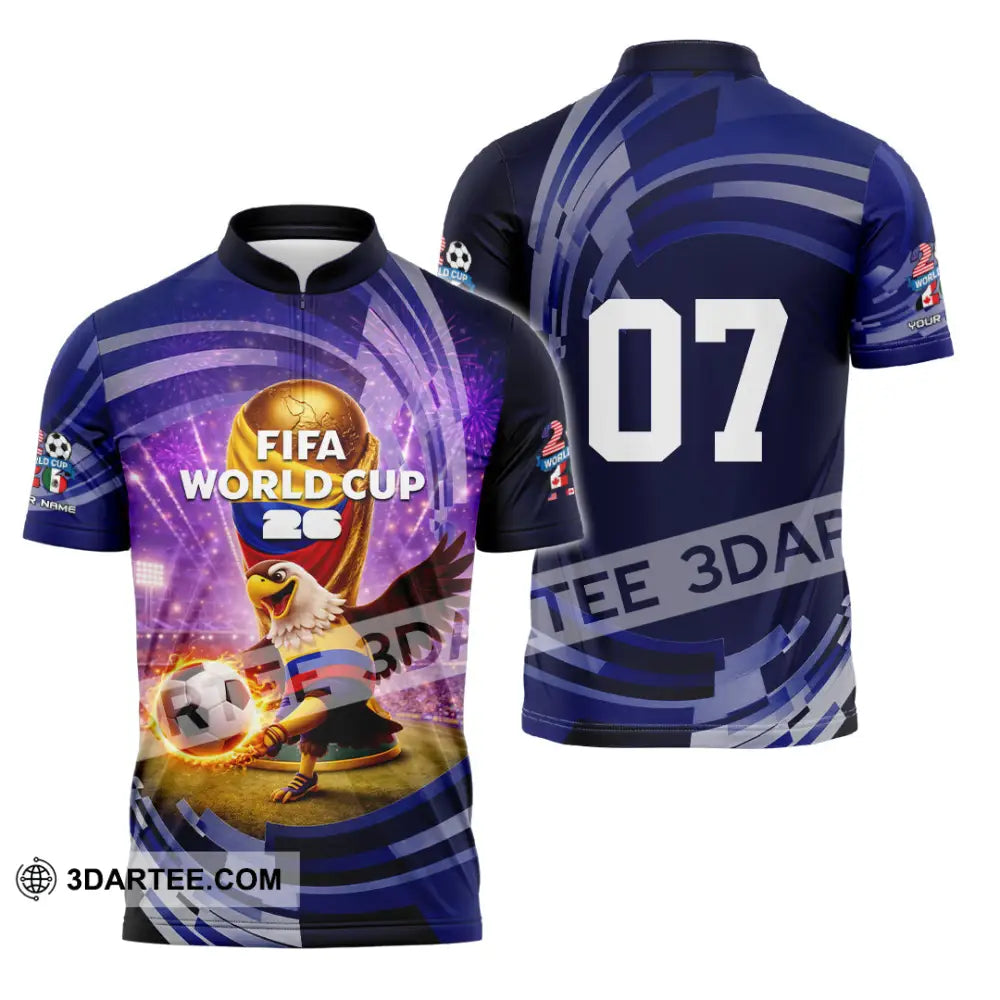 Unisex Shirt - Custom Fifa World Cup 2026 3D Shirt Zipper Polo Shirt / S T-shirt