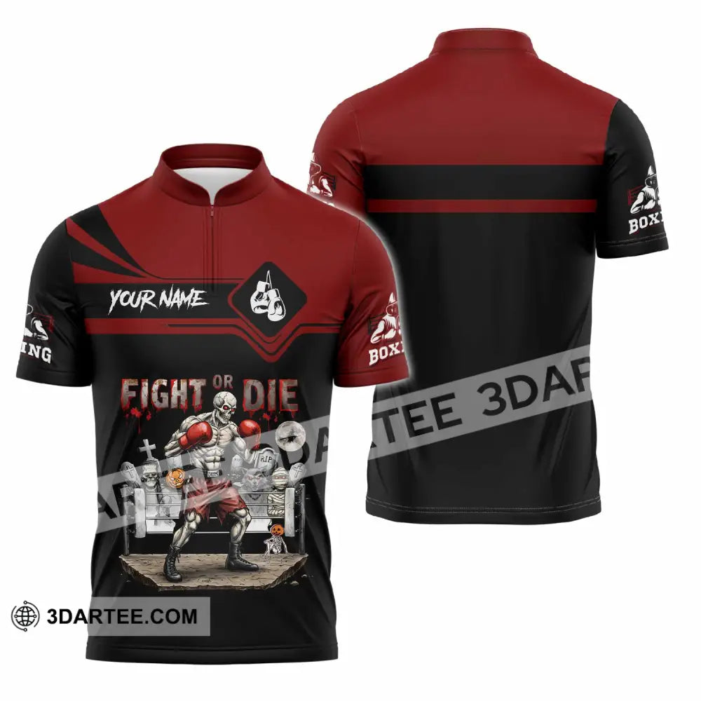 Unisex Shirt - Custom Fight Or Die Shirt Zipper Polo Shirt / S T-shirt