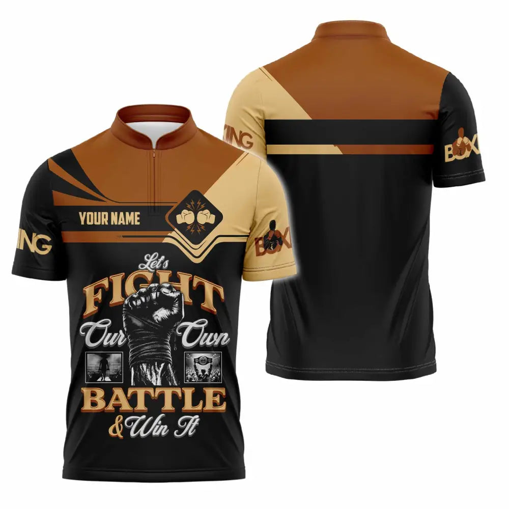 Unisex Shirt - Custom Fight Our Own Battles And Win Shirt Zipper Polo Shirt / S T-shirt