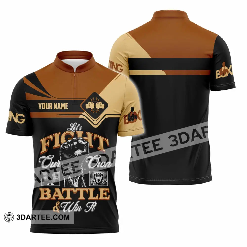 Unisex Shirt - Custom Fight Our Own Battles And Win Shirt Zipper Polo Shirt / S T-shirt