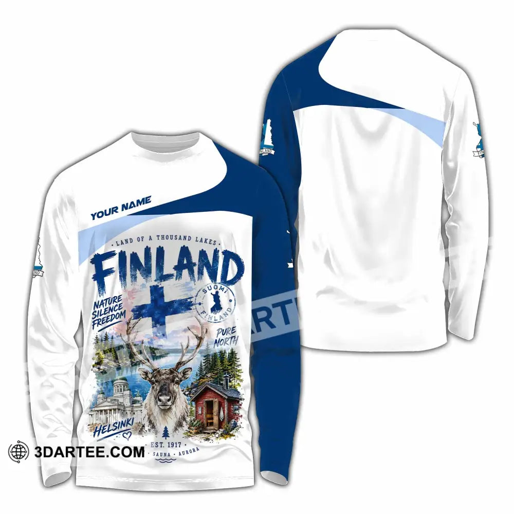 Unisex Shirt - Custom Finland Shirt - Long Sleeve Shirt / S - T-shirt