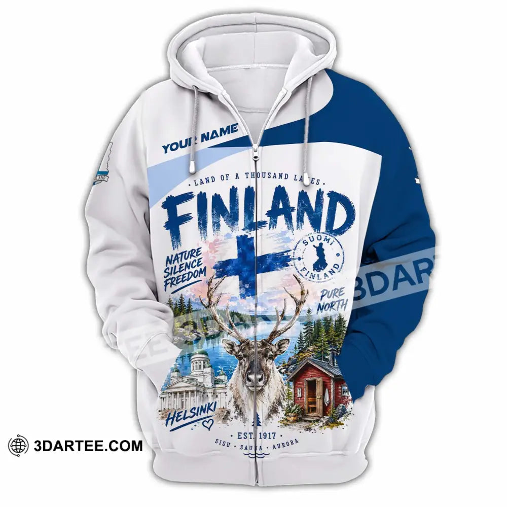 Unisex Shirt - Custom Finland Shirt - Zipper Hoodie / S - T-shirt