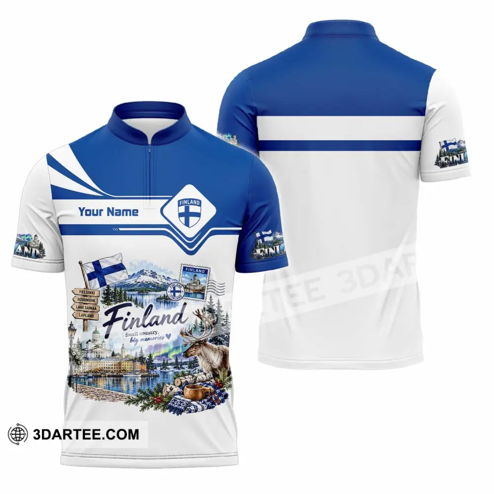 Unisex Shirt - Custom Finland Shirt - Zipper Polo Shirt / S - T-shirt