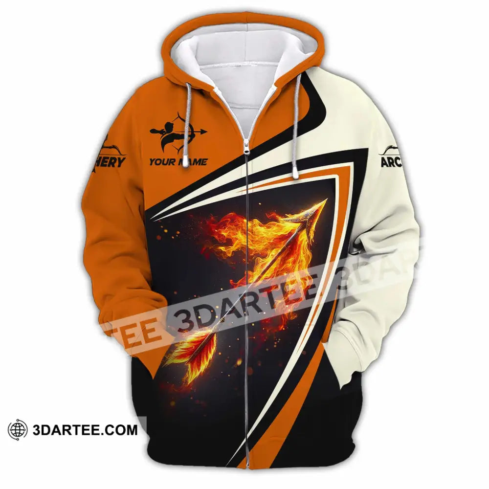 Unisex Shirt - Custom Fire Archery Lover Shirt Zipper Hoodie / S T-shirt