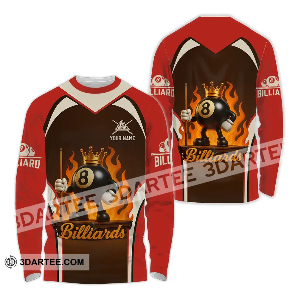 Unisex Shirt - Custom Fire Billiard Shirt Long Sleeve Shirt / S T-shirt