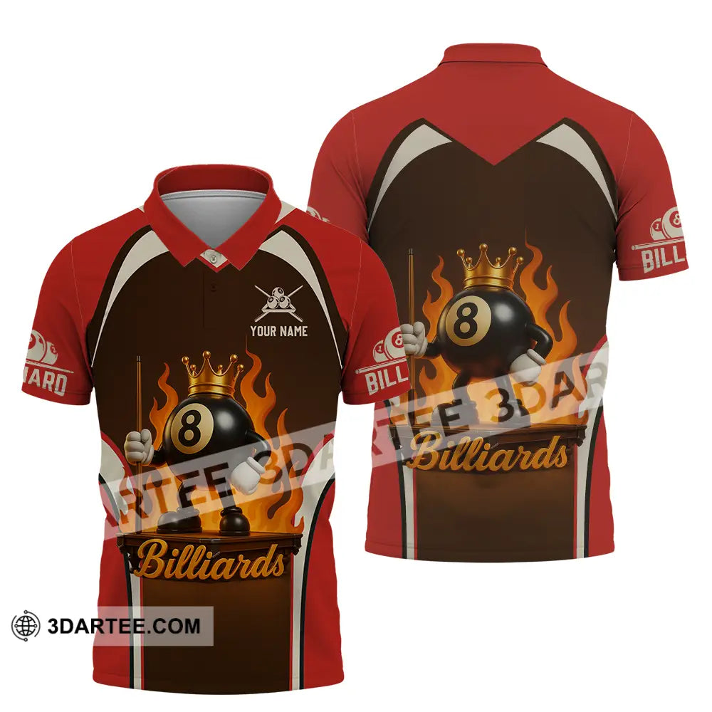 Unisex Shirt - Custom Fire Billiard Shirt Polo Shirt / S T-shirt