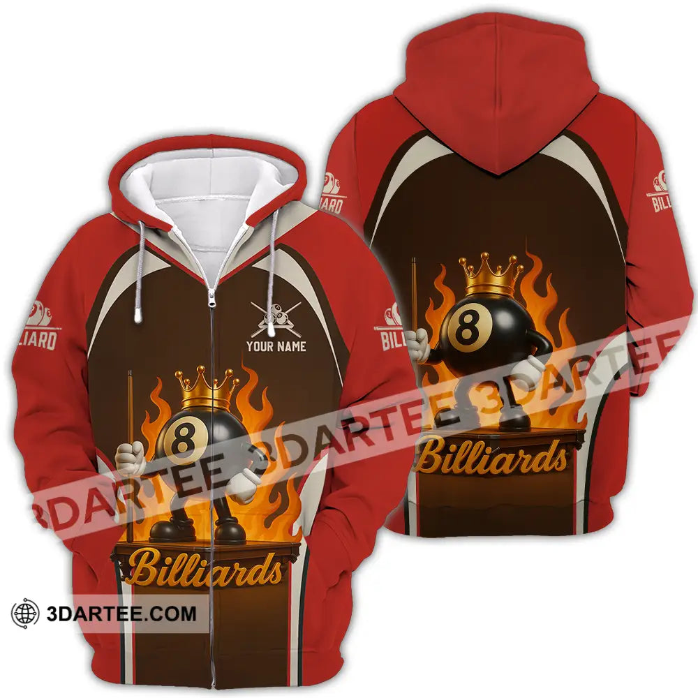 Unisex Shirt - Custom Fire Billiard Shirt Zipper Hoodie / S T-shirt