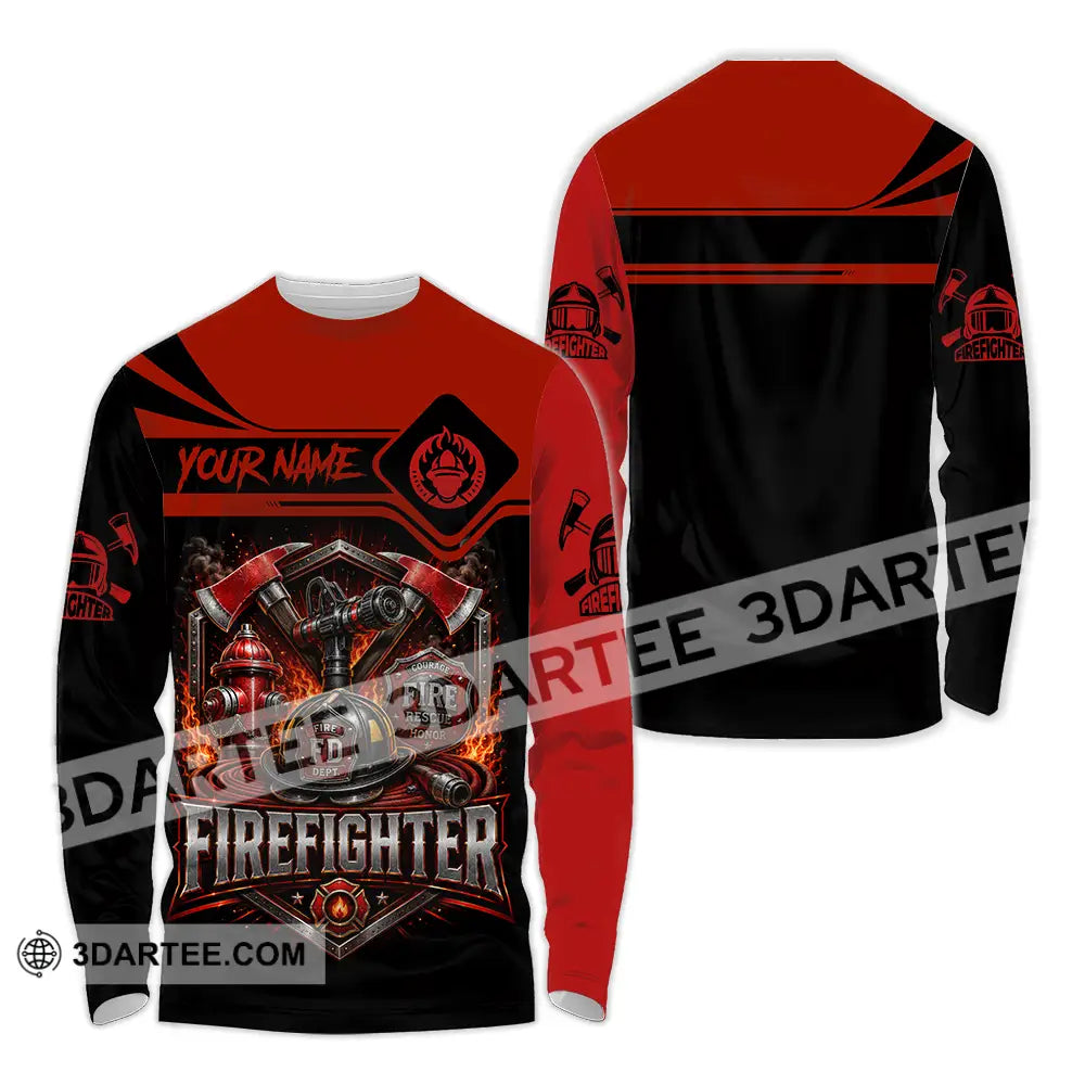 Unisex Shirt - Custom Fire Fighter Shirt - Long Sleeve Shirt / S - T-shirt