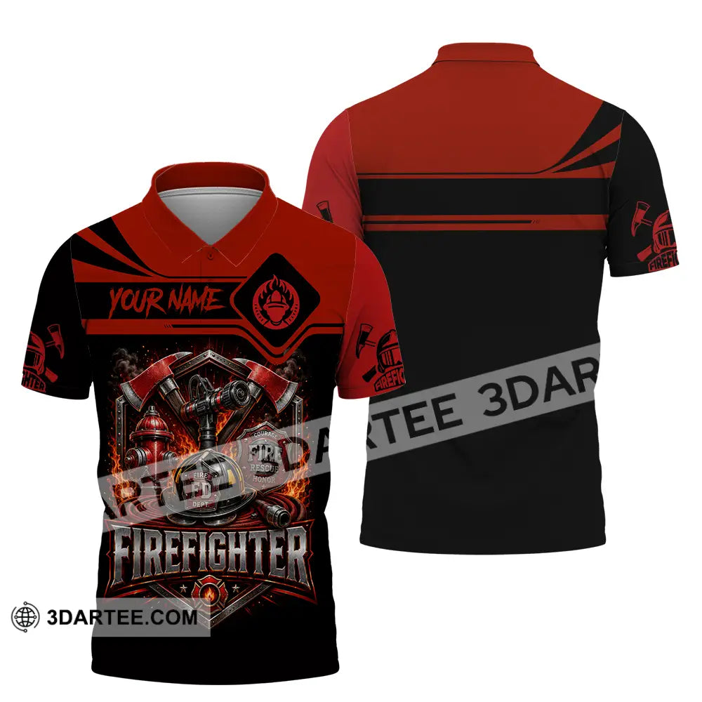 Unisex Shirt - Custom Fire Fighter Shirt - Polo Shirt / S - T-shirt