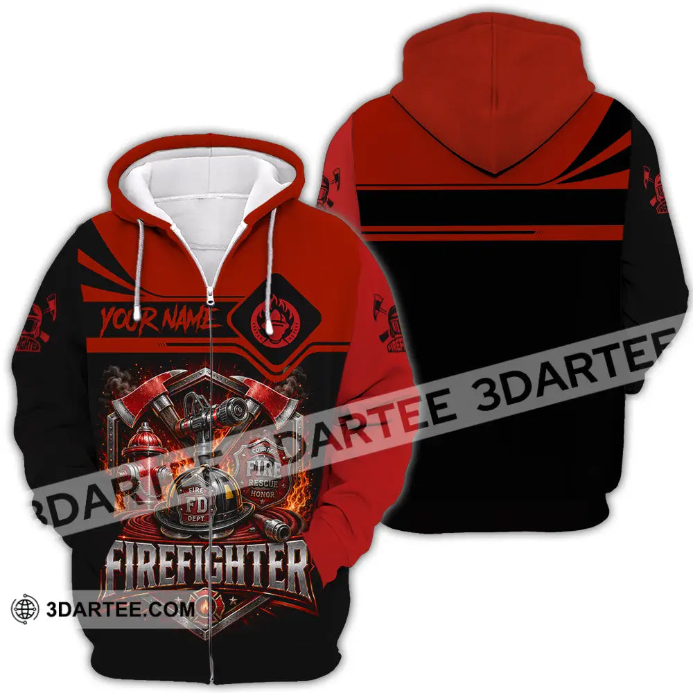 Unisex Shirt - Custom Fire Fighter Shirt - Zipper Hoodie / S - T-shirt