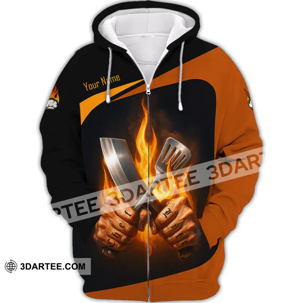 Unisex Shirt - Custom Fire Master Chef Shirt Zipper Hoodie / S T-shirt