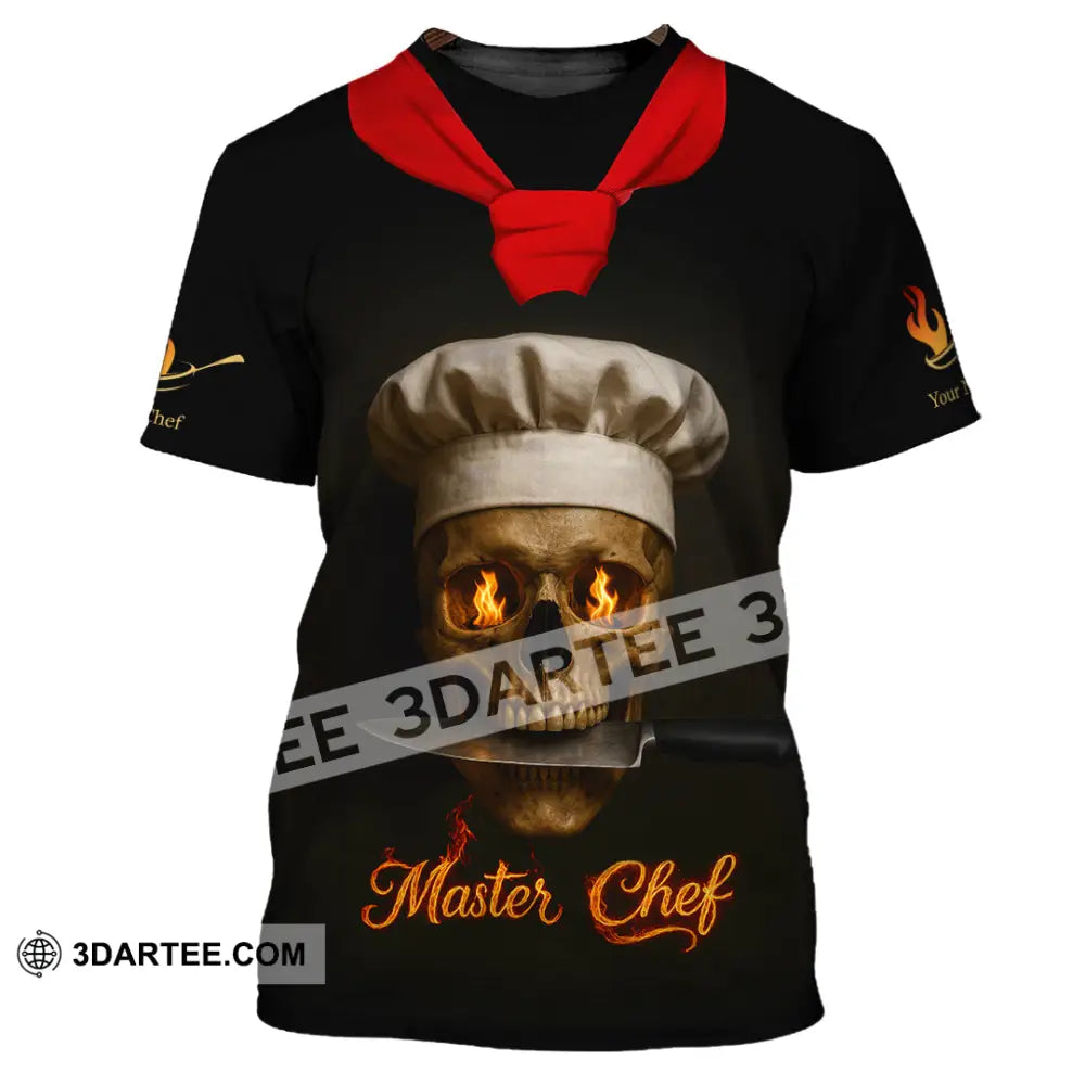 Unisex Shirt - Custom Fire Skullcap Master Chef Shirt T-Shirt / S T-shirt
