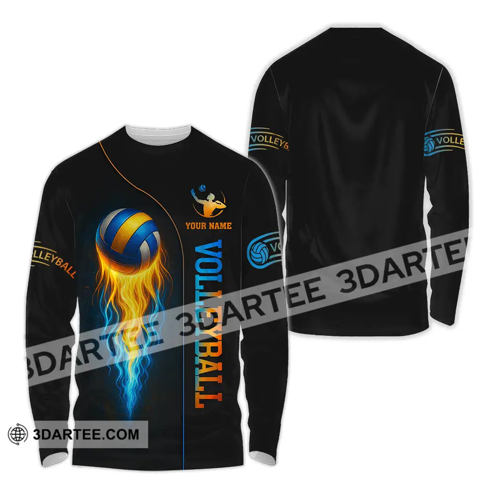 Unisex Shirt - Custom Fire Volleyball Shirt Long Sleeve Shirt / S T-shirt