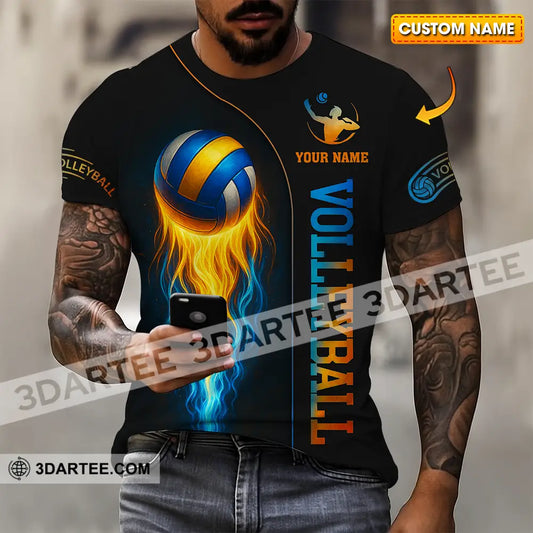 Unisex Shirt - Custom Fire Volleyball Shirt T-shirt