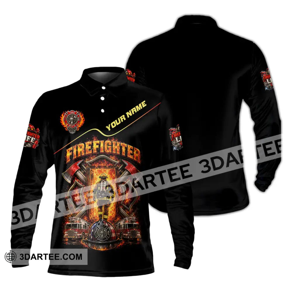 Unisex Shirt - Custom Firefighter Shirt - Long Sleeve Polo / S - T-shirt