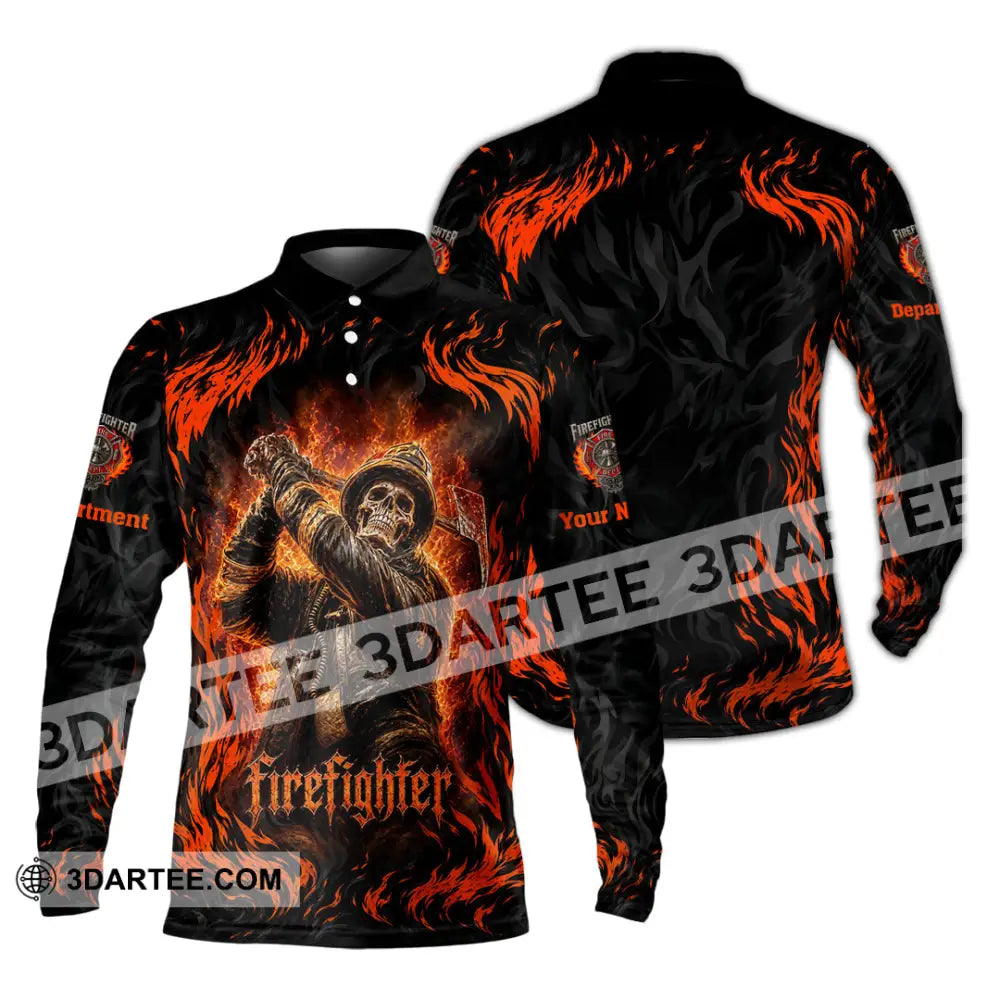 Unisex Shirt - Custom Firefighter Shirt - Long Sleeve Polo / S - T-shirt
