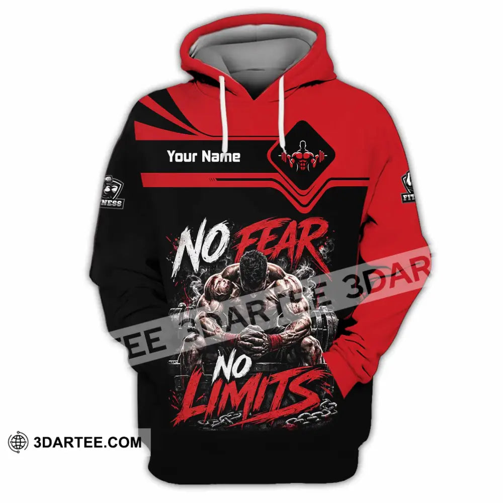 Unisex Shirt - Custom Fitness No Fear No Limits Shirt - Hoodie / S - T-shirt
