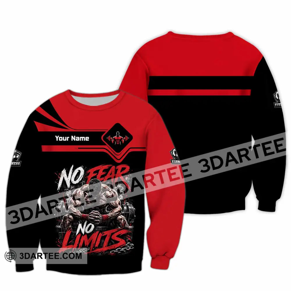 Unisex Shirt - Custom Fitness No Fear No Limits Shirt - Long Sleeve / S - T-shirt