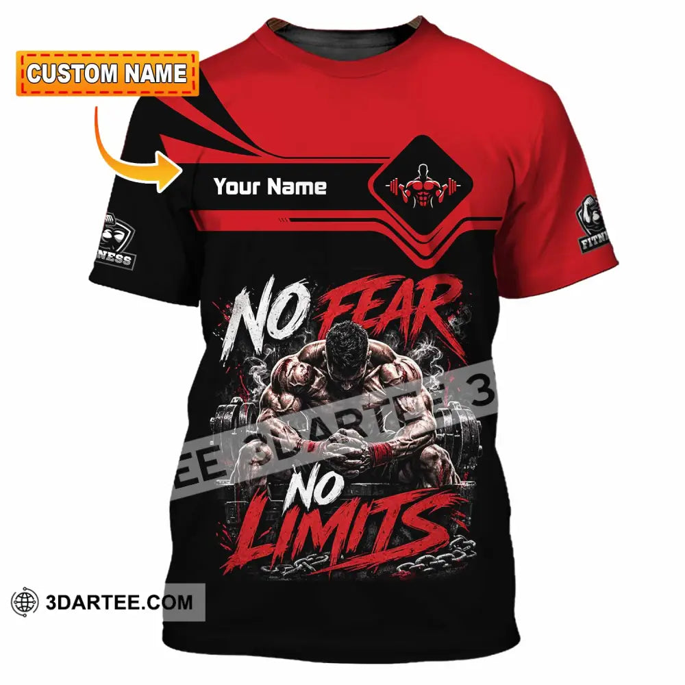 Unisex Shirt - Custom Fitness No Fear No Limits Shirt - T-shirt