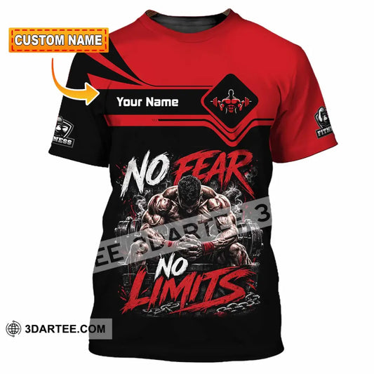 Unisex Shirt - Custom Fitness No Fear No Limits Shirt - T-shirt