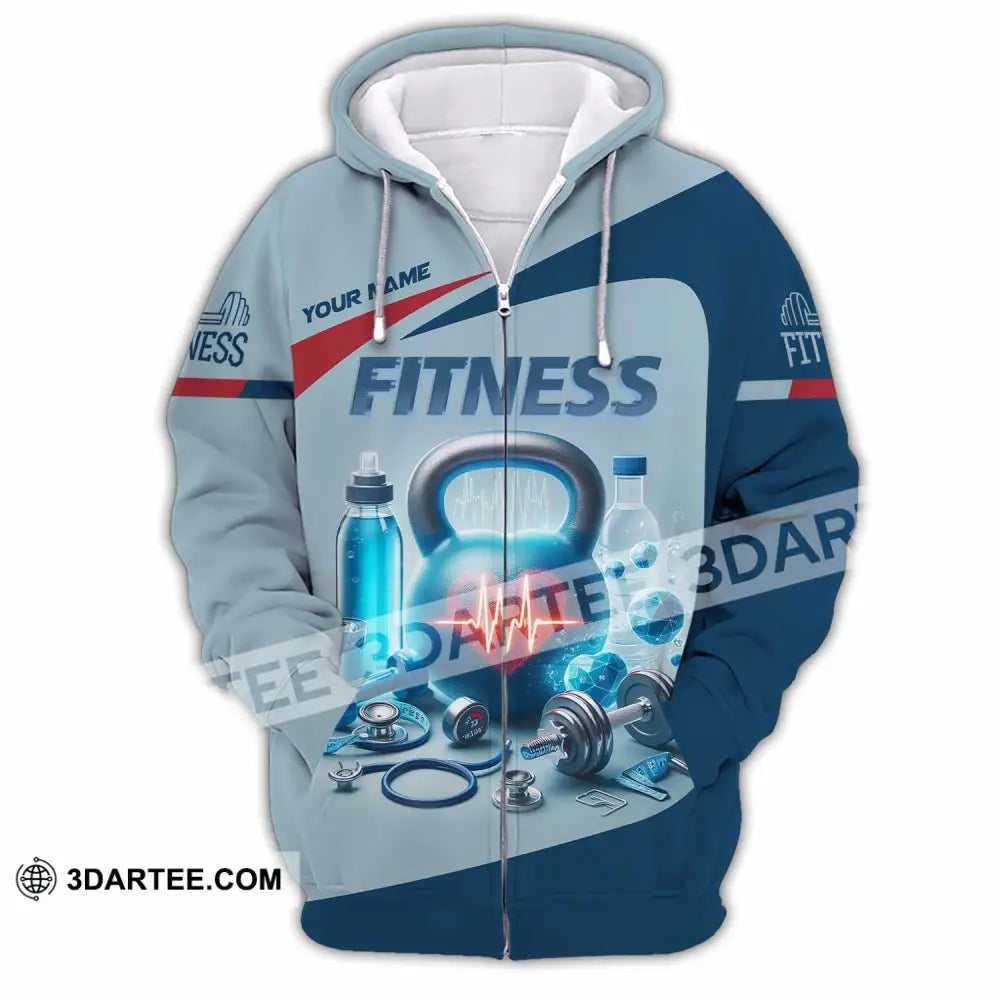 Unisex Shirt - Custom Fitness Shirt Zipper Hoodie / S T-shirt