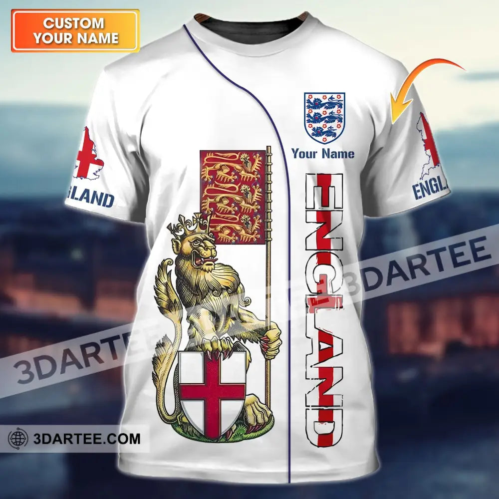 Unisex Shirt - Custom Football Name T-Shirt England The Three Lions T-Shirt