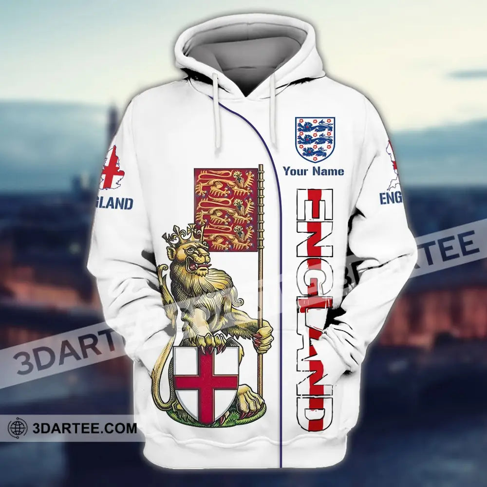 Unisex Shirt - Custom Football Name T-Shirt England The Three Lions Hoodie / S T-Shirt