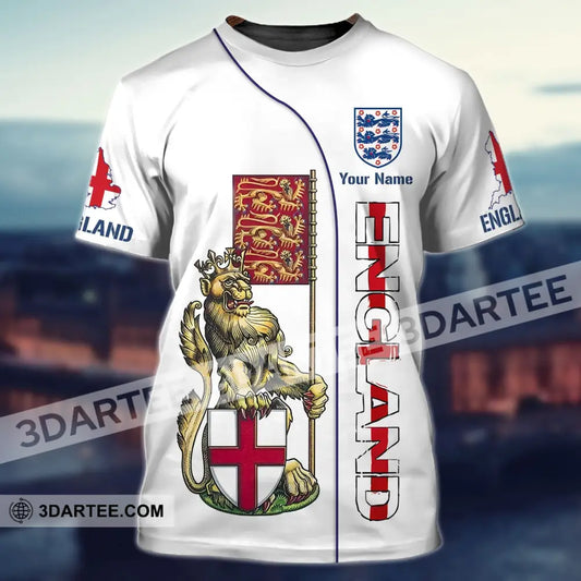 Unisex Shirt - Custom Football Name T-Shirt England The Three Lions / S T-Shirt