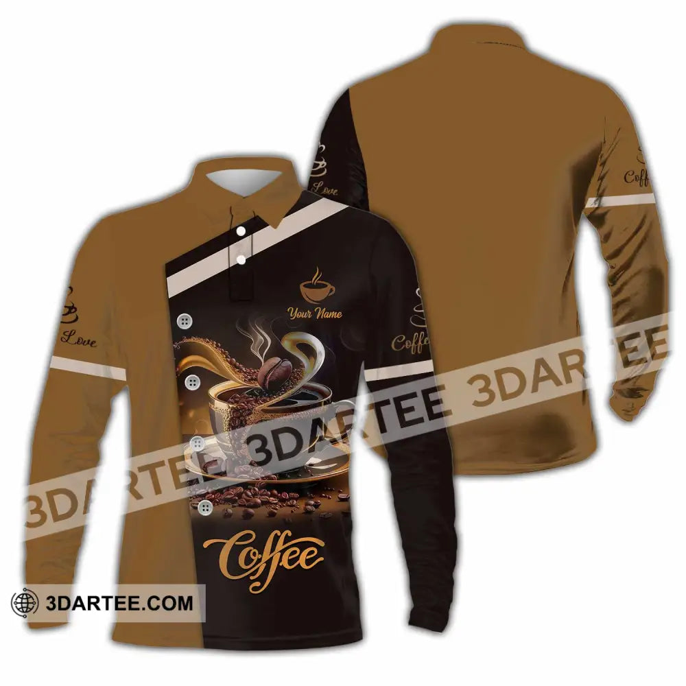 Unisex Shirt - Custom Shirt For Coffee Lover Long Sleeve Polo / S T-shirt